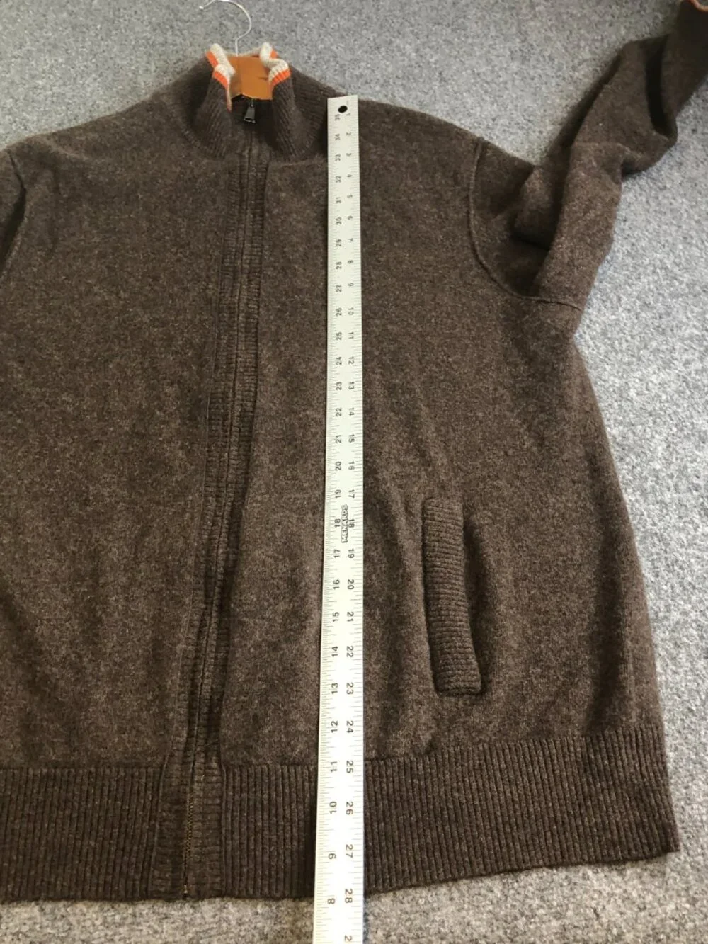 Banana Republic 100% Merino Wool 1/4 Zip Sweater Mens Extra Large Brown Preppy
